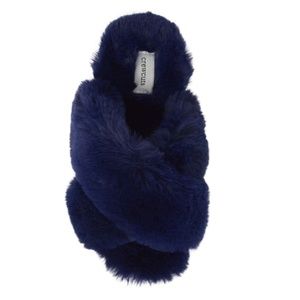 BRAND NEW HOLIDAY GIFT Crewcuts Girls Fur Slippers Blue - New